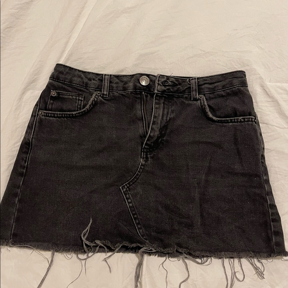 Black denim skirt